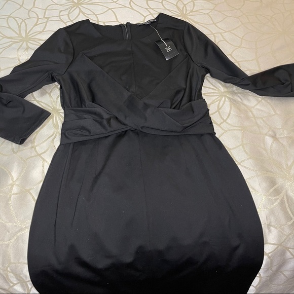 INC Black dress 3/4 sleeves - Picture 1 of 12